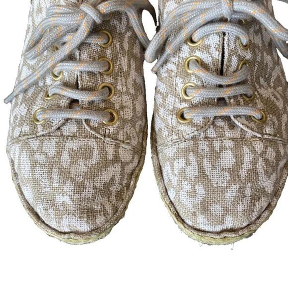 Clarks Leopard Print Canvas Lace Up Espadrilles Loafers Sneakers Shoes Women's 9 - Picture 4 of 8